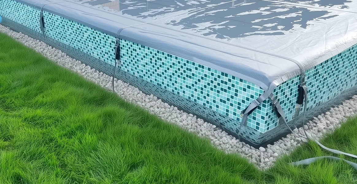 Покрывало для бассейна под снегом — защита зимой в Орске